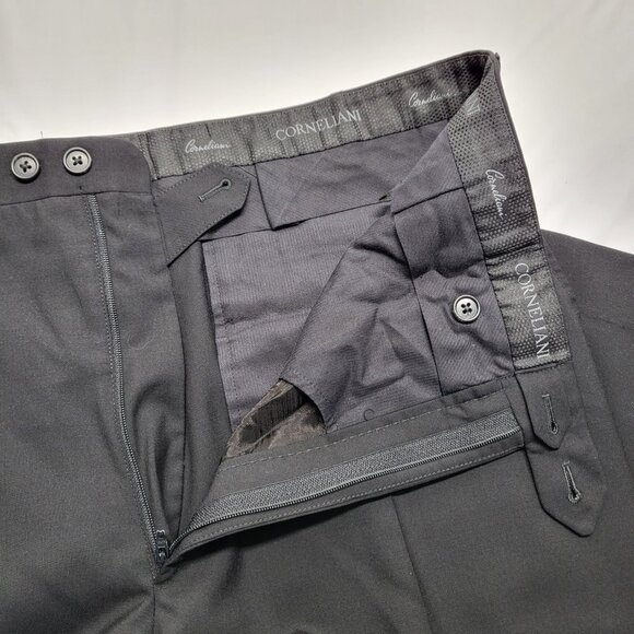 Corneliani Mens Dress Pants 38 X 30 Elite Slim Wool Extra Fine Black Italy Made - Picture 8 of 16